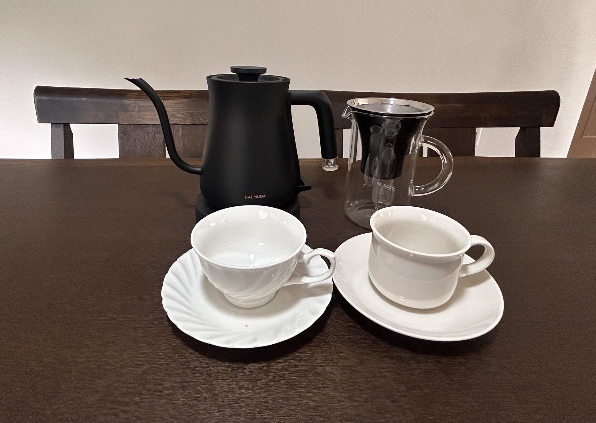 Electric kettle / coffee dripper, 2 coffee cup types ×3 each
